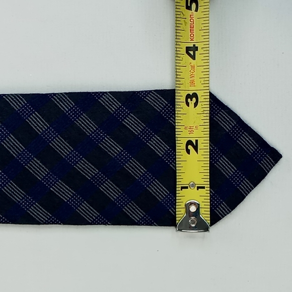 John Varvatos Navy/Gray Diagonal Stripe Tie - Picture 6 of 9